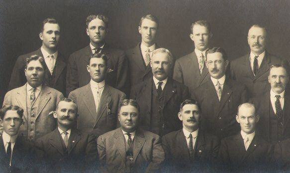 Members of the Brotherhood of Railroad Trainmen gathered in 1910.